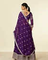 alt message - Mohey Women Purple Organza Lehenga with Embroidery image number 4